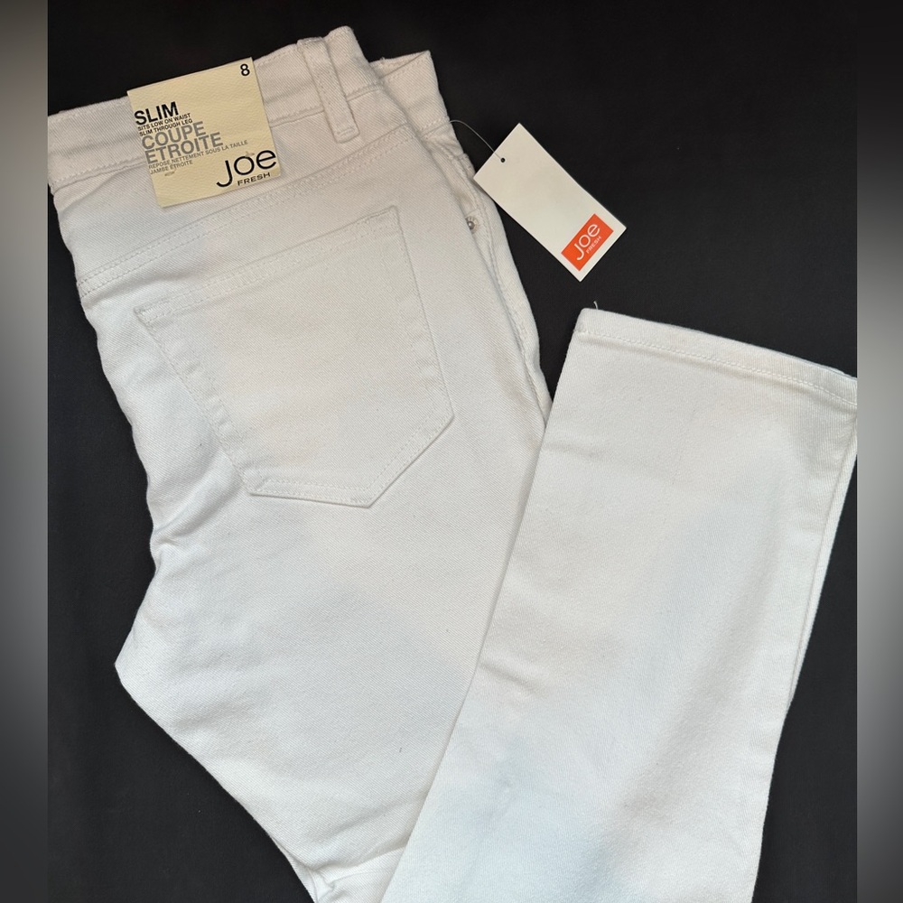 Joe Fresh slim white jeans NWT size 8